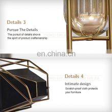 Small Size Amber Luxury Gold Frame Glass Flower Vase thumbnail-4