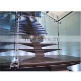 N119 Creater House Wood Glass Stairs, Manufacturer Customied Glass Staircase, Hot Sale Straight Floating Glass Wood Stairs Quality Choice thumbnail-4