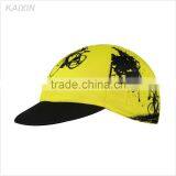 customized new design cheap bicycle sportswear printing yellow cycling hats