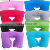 Promotion durable flocking inflatable neck pillow