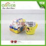 Cartoon Small Plastic and Stainless Steel Kids Cup With Lids and Handle