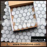 Hexagon Bianco White Carrara Marble Mosaic