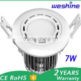 wide angel cool white indoor 7w COB dimmable LED downlight recessed light wholesale