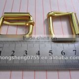 Shiny gold adjustable metal buckle/metal slide buckle