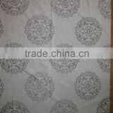 New arrival Circle Flower 100% Polyester Linen Like Jacquard Curtain fabric