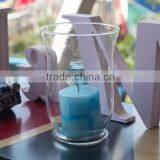 French Country Home Decorative Glass Candle Container for Christams Table Centerpiece thumbnail-2