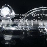 Nice Crystal Card Holder and Clock for Office Stationery OS017
