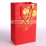 Big size recyclable luxury red wine packaging paper bag