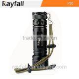 Aluminum Alloy Cool Black Color Portable LED 3W Flashlights With Rechargeable 18650 Battery