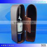High-end Dark Brown PU Leather Wine Case