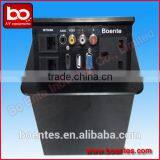 Tabletop Hydraulic Pop Up Power Socket Box With Aluminum Drawing Panel for Office AV Power Solutions thumbnail-2