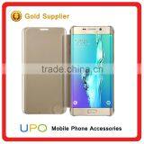[UPO] Top Selling Clear View Translucent Flip Electroplating Mirror PC Smart Phone Case for Samsung Galaxy S7 Edge Case thumbnail-5
