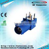 Blue Fakra Male PCB Mount for GPS Telematic Connector
