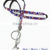 New Design Red White Blue Color Crystal Rhinestone Lanyard thumbnail-1