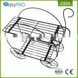 Top Quality Metal Black Plant Stand Flower Pot Holder With Wheels thumbnail-5