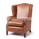 Modern Leather Chair Sofa Chair Rivet Tufted Used for Restaurant/hotel thumbnail-1