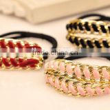 2015 manufacturer gold chain elastic hairband ,cute girl/lady/woman elastic headband