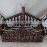 Rectangle Wicker Picnic Basket for Two Couple thumbnail-1