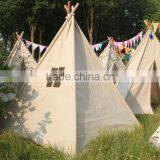 Beige Flax Indian Children Teepee Tent Game House Tent for Kids thumbnail-2