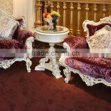 Luxury French Elegant Purple Fabric Living Room Sofa Set/ Royal High-qual Hand Carved Wooden Sofa/European Living Room Furniture thumbnail-4