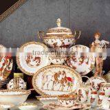 Handsome White Horse Painting Exquisite Ceramic Bone China Dinnerware Set thumbnail-1