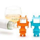 Robot Silicone Wine Stopper,Wine Saver,Reusable Bottle Cap thumbnail-4