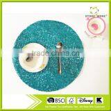 Round PVC Woven, Indoor/Outdoor Placemat, Set of 12, Many Colors thumbnail-3