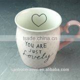 Ceramic Enamel Mug /coffee Mug Shapes 350 ml / 12 Oz Stoneware Print Mugs With Glazed Handle thumbnail-4