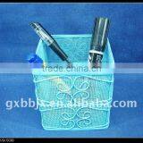 Square Blue Wire Storage Brush Pot Basket Crafts thumbnail-1