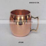 Moscow Mule Copper Bear Mug With Pewter Lining and Brass Handle Polished thumbnail-1