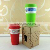 Silicone Sleeve and Lid Ceramic Coffee Mug Cup thumbnail-1