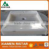 Cheap Square White Marble Stone Bathroom Basins and Stone Sinks RST-SB021 thumbnail-1