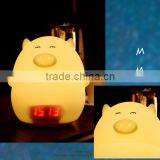 Pig Shape Silicone Animal Led Alarm Clock Night Light For Kids thumbnail-6