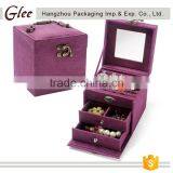 Fancy Cute ,beautiful Wholesale Storage Display PU Leather Velvet Packaging Mirror Fancy Jewellery Box thumbnail-1