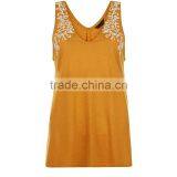 2016 Latest Women Deep V Neckline Sleeveless Embroidered Design Vest HST9314 thumbnail-3