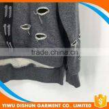 Men Latest Designs Cotton French Terry Blank Hoodies With Many Holes thumbnail-2