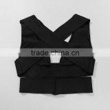 2015 New Summer Cirss-Cross Sexy Bodycon Knee Length Two Piece Bandage Dress Apricot/Black/White thumbnail-6