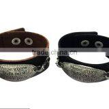 Custom Words Charms Leather Bracelet,antique Men Leather Bracelets,stylish Leather Wristband thumbnail-2