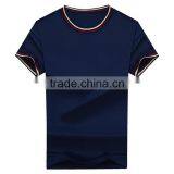 Short Sleeve Man 100 Cotton Bulk Flat Knit Stripe Basic T-shirt thumbnail-2