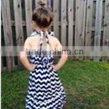 Baby Girls 2014 New Fashion Chevron Cotton Bockless Girls Dress Summer Kids Beach Wear Dress Baby Clothes thumbnail-1