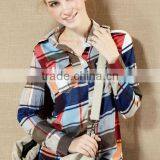 Women Cotton Blouses/2013 Cheap Plaid Shirts thumbnail-1