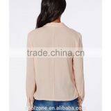 100% Polyester Wrap Over Nude Women Blouse for Middle Aged Women thumbnail-3