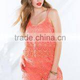 Women Shoulder Straps Underlining Crochet Lace Romper thumbnail-2