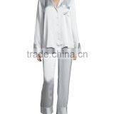 Highest Quality Ladies Elegant Night Sleeping Shirts and Pants Wear Stain Long Sleeves Pajamas Set Wholesale thumbnail-4