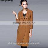 Women's Wholesale Wool Suit Collar Midi Long Coat thumbnail-2