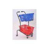 50KGS Shopping Basket Trolley Japanese Style Zinc Plating Metal Double Basket Hand Push thumbnail-1