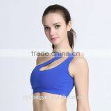 Blue off Shoulder Yoga Bra / o tg 4 COLOR One Shoulder Athletic Workout Jogging Sports Bras/lastest Design