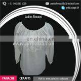 Widely Selling Cotton Material Ruffle Blouse Tops Women thumbnail-6