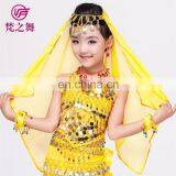 P-9055 120D Chiffon Chiffon Glittery Children Kids Belly Dance Head Veil Scarf thumbnail-4