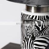 Creative Nordic Design Zebra Pattern Cylinder Shape Ceramic Material Hotel Table Lamp for Home Decor thumbnail-3